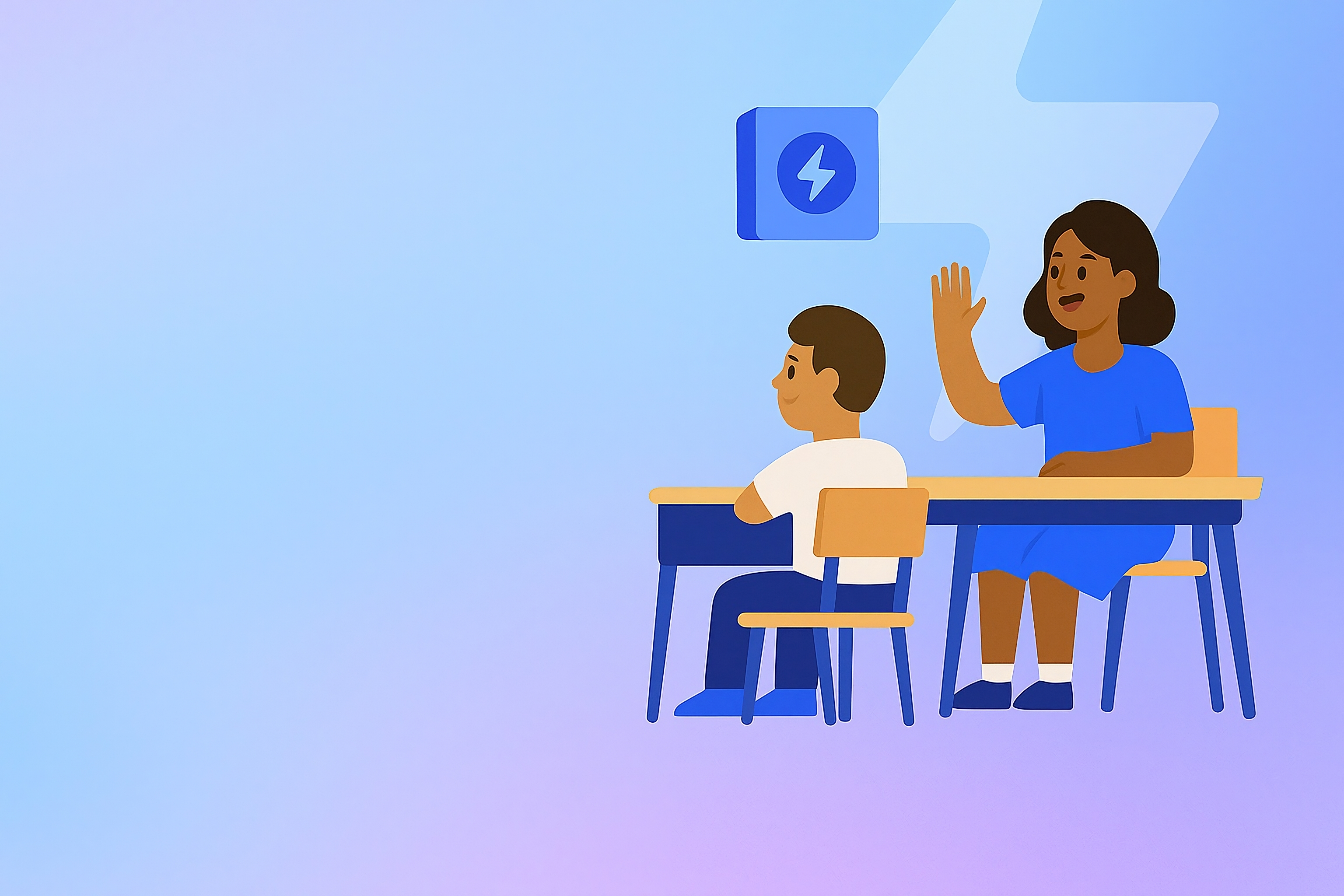 Students interacting through digital learning